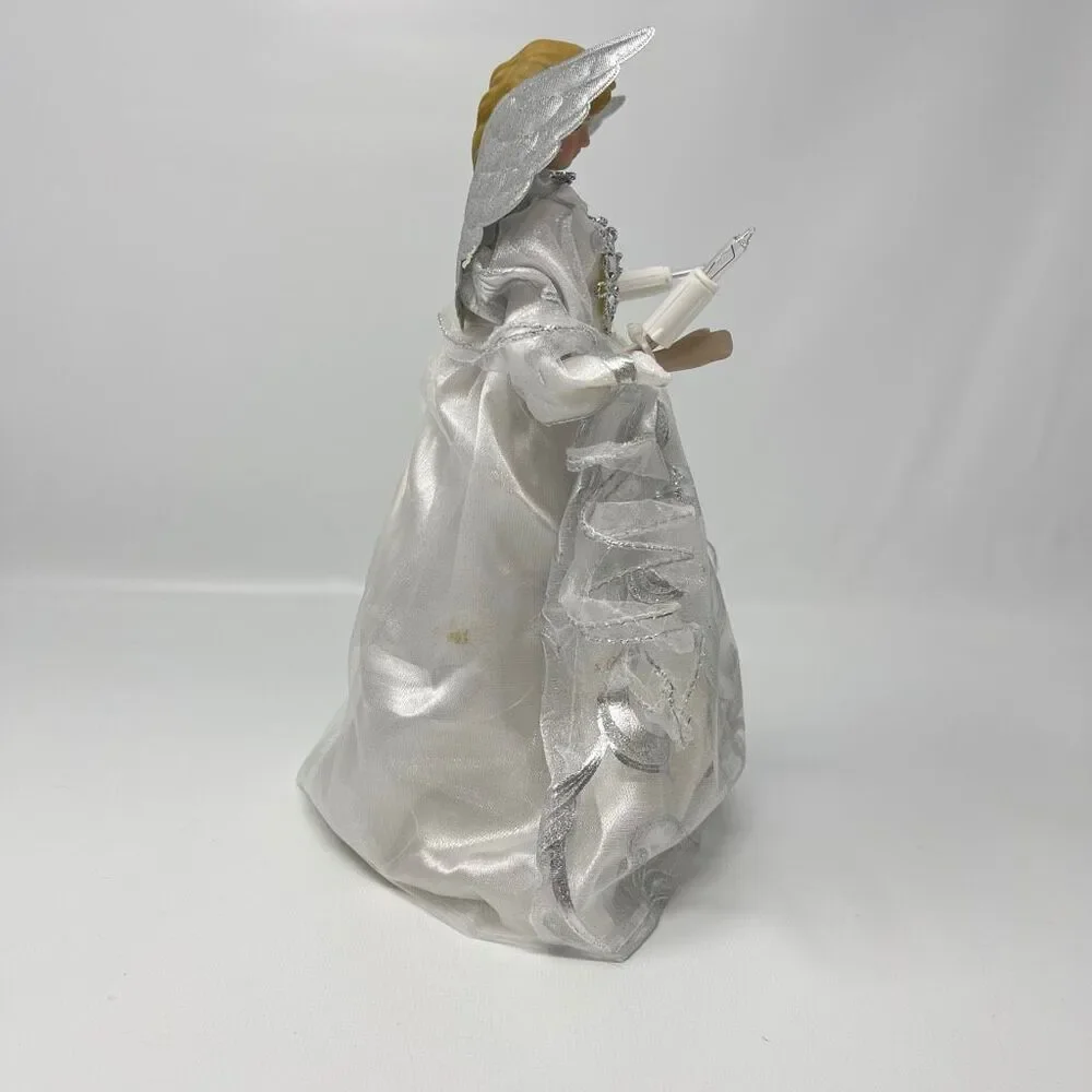 Ashland Christmas Lighted Corded Angel Tree Topper White Silver Decoration